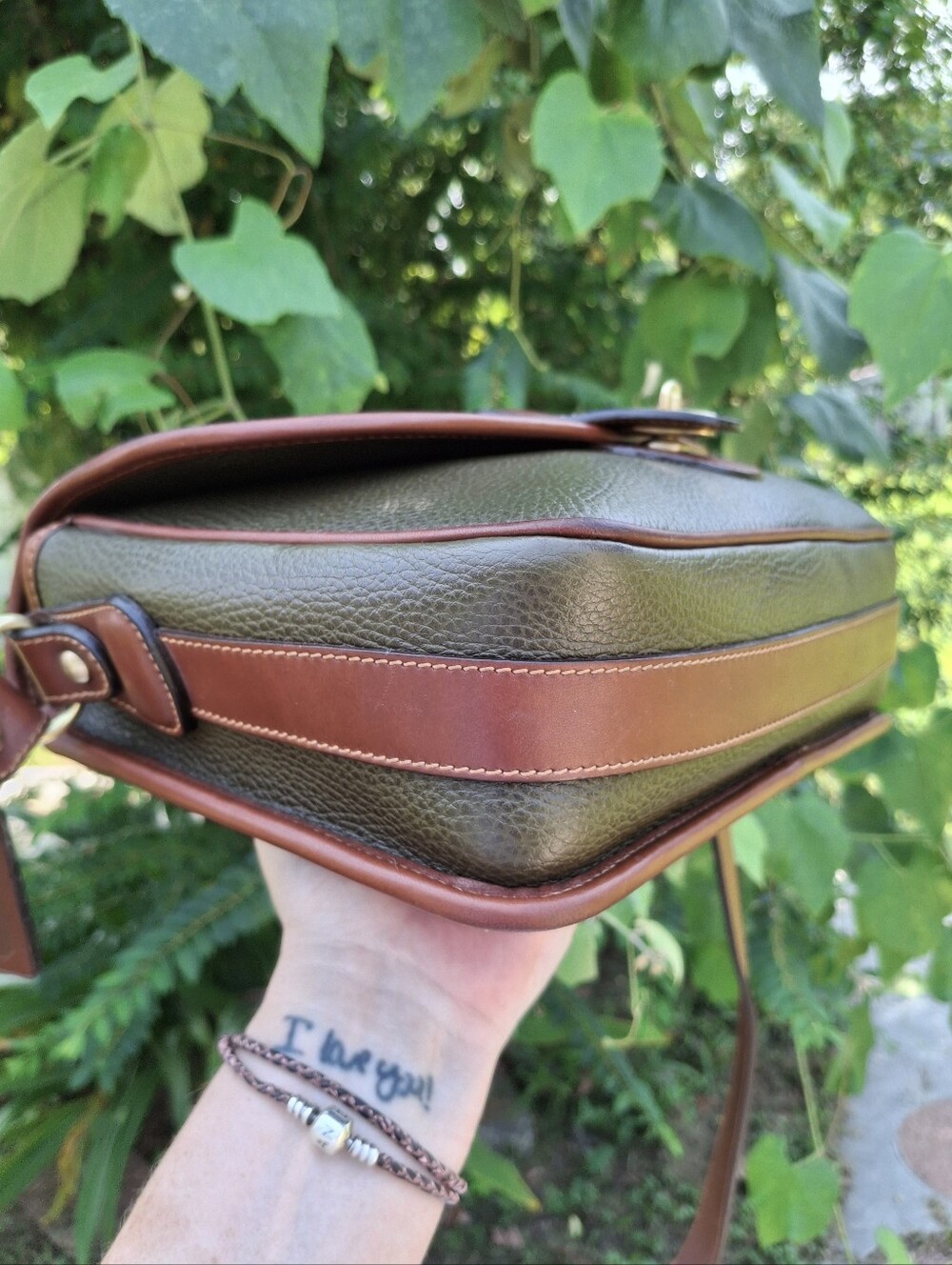 VTG 1995 Coach Glenwood Sheridan Olive/British Tan Shoulder/Crossbody Bag #4225 - Picture 7 of 16
